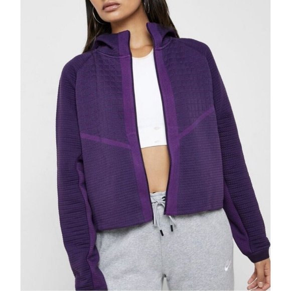 Nike Purple City Ready Tech Pack Fleece Full-Zip hooded Jacket XXL New w Tag - Picture 4 of 16